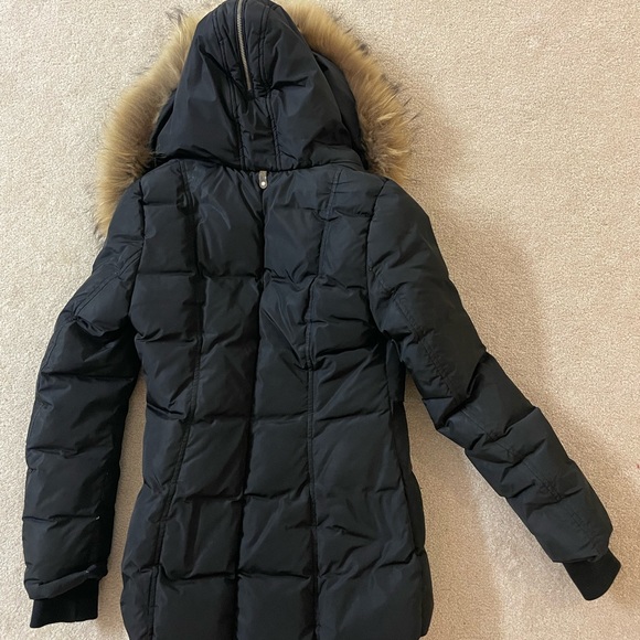 Black Mackage down coat with fully fur-lined hood - Size Medium - Picture 3 of 5